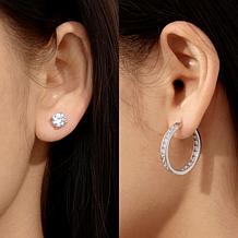 Radiance by Absolute™ 8.64ctw Hoop and Stud Earrings 2-piece Set