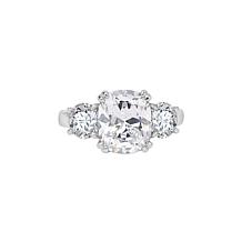 Radiance by Absolute™ 9.34ctw Emerald-Cut and Round 3-Stone Ring