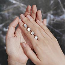 Radiance by Absolute™ Asscher Cut and Round Solitaire Stud Earrings