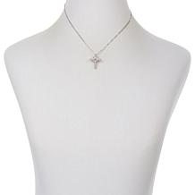 Radiance by Absolute™ Baguette Cross Pendant with Double Chain