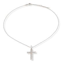 Radiance by Absolute™ Checkerboard Cross Pendant with Chain