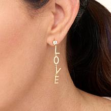 Radiance by Absolute™ Couture 1.57ctw L-O-V-E Pavé Drop Earrings