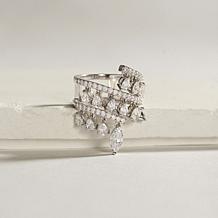 Radiance by Absolute™ Couture 6.26ctw 3-Row Open Bypass Ring