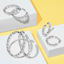 Radiance by Absolute™ Emerald Cut 1-1/2" Inside-Outside Hoop Earrings