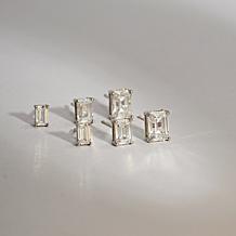 Radiance by Absolute™ Emerald Cut 3-pair Solitaire Stud Earrings Set