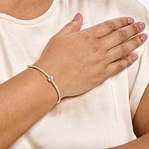 Radiance by Absolute™ Emerald Cut Solitaire Hinged Bangle Bracelet