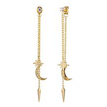 Radiance by Absolute™ Gold-Plated Moon and Star Drop Earrings