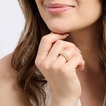 Radiance by Absolute™ Goldtone Sterling Silver 3-Row CZ Band Ring