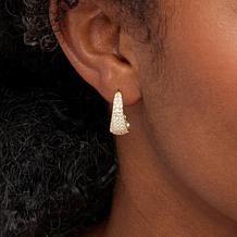 Radiance by Absolute™ J-Hoop Stud Twist-Design Earrings