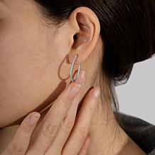 Radiance by Absolute™ Platinum-Plated 1.15ctw Oval Hoop Earrings