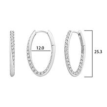 Radiance by Absolute™ Platinum-Plated 1.97ctw Oval Hoop Earrings