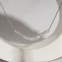 Radiance by Absolute™ Platinum-Plated Baguette Curved Drape Necklace