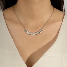Radiance by Absolute™ Platinum-Plated Emerald Cut Curved Necklace