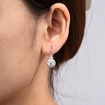 Radiance by Absolute™ Platinum-Plated Round Halo Drop Earrings