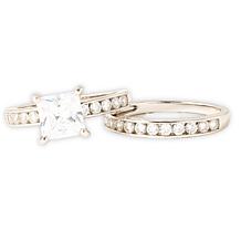 Radiance by Absolute™ Princess-Cut Ring Engagement Set