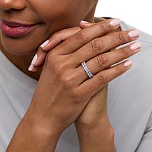 Radiance by Absolute™ Silver 1/2 and 1/2 Comfort Band Eternity Ring