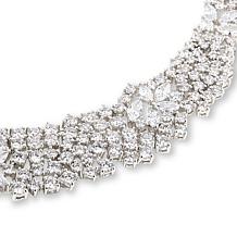 Radiance by Absolute™ Silvertone Marquise and Round Cluster Necklace