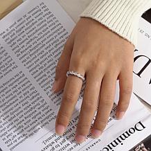 Radiance by Absolute™ Simulated Diamond Heart Bezel-Set Eternity Ring