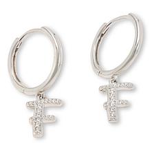 Radiance by Absolute™ Simulated Diamond Initial Huggie Hoop Earrings