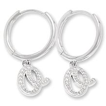Radiance by Absolute™ Simulated Diamond Initial Huggie Hoop Earrings