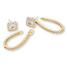 Radiance by Absolute™ Square Halo Convertible Stud Hoop Earrings