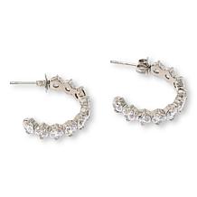 Radiance by Absolute™ Stainless Steel 1" Round Stone Hoop Earrings