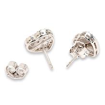 Radiance by Absolute™ Sterling Silver Heart Pavé Stud Earrings