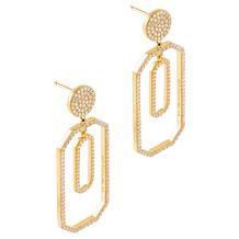 Radiance by Absolute™ Sterling Silver Rectangle Frame Drop Earrings