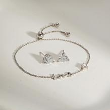 Radiance by Absolute™ Stud Earrings and Love Bracelet Set