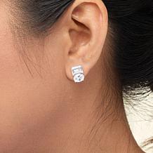 Radiance by Absolute™ Toi et Moi Silver Mixed Cut Stud Earrings