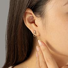 Radiance by Absolute™ Toi et Moi U-Shaped Drop Earrings
