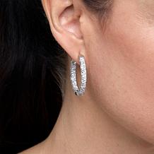 Radiance by Absolute™ Trilliant Cut 1" Inside-Outside Hoop Earrings