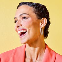 Radiance by Absolute™ Trilliant Cut 1" Inside-Outside Hoop Earrings