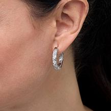 Radiance by Absolute™ Trilliant Cut 3/4" Inside-Outside Hoop Earrings
