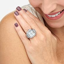 Radiance by Absolute White Simulated Mother-of-Pearl Dial Ring Watch