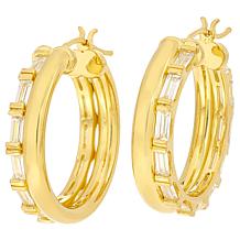 Radiance by Absolute™ x Katharine McPhee 4.5ctw Baguette Hoop Earrings