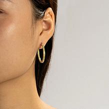 Radiance by Absolute™ Yellow Stone Inside-Outside Hoop Earrings