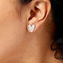 Radiance by Absolute™1.06ctw Pavé Heart Stud Earrings