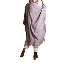 Raj Sienna Frayed Crochet Woven Ruana