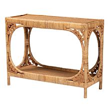 Ramona Bohemian Rattan Console Table 39.3" W x 15.8" D x 30" H