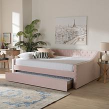 Raphael Velvet Fabric Upholstered Full Size Daybed with Trundle