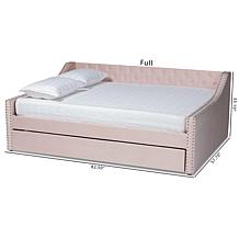 Raphael Velvet Fabric Upholstered Full Size Daybed with Trundle