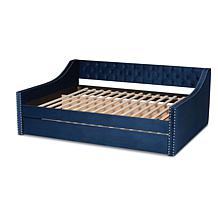 Raphael Velvet Fabric Upholstered Queen Size Daybed with Trundle