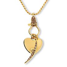 Rarities 1/3ctw Champagne Diamond Charms with Bead Chain Necklace
