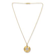 Rarities 1/4ctw Diamond Etched Circle Pendant with Chain