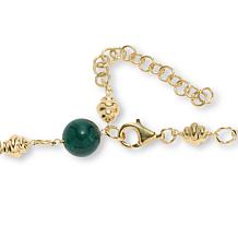Rarities 18" Gold-Plated Malachite Statement Drop Necklace