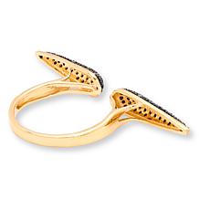 Rarities .39ctw Black Diamond Gold-Plated Sterling Silver Spear Ring