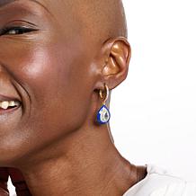 Rarities Blue Topaz and Clear Zircon Hugger Hoop Earrings