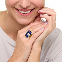 Rarities Gemstone and White Zircon Gold-Plated Ring