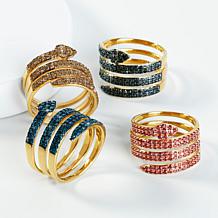 Rarities Gold-Plated 1ctw Pavé Diamond Wrap Ring